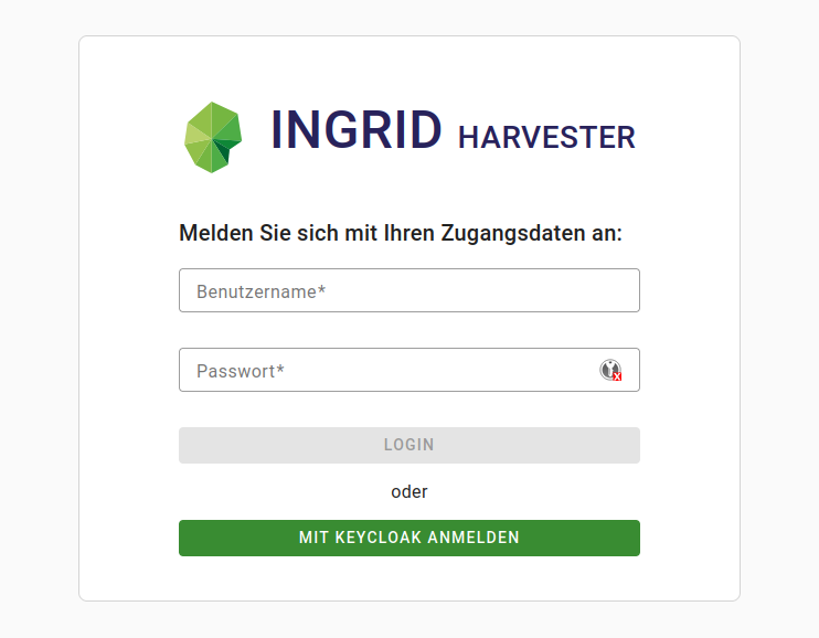 InGrid harvester: "Dezentrale Nutzer*innenverwaltung" InGrid Harvester: "Dezentrale Nutzer*innenverwaltung"