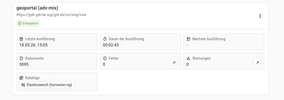 InGrid Harvester: "UI Überarbeitung - Erfolgreich" InGrid Harvester: "UI Überarbeitung - Erfolgreich"