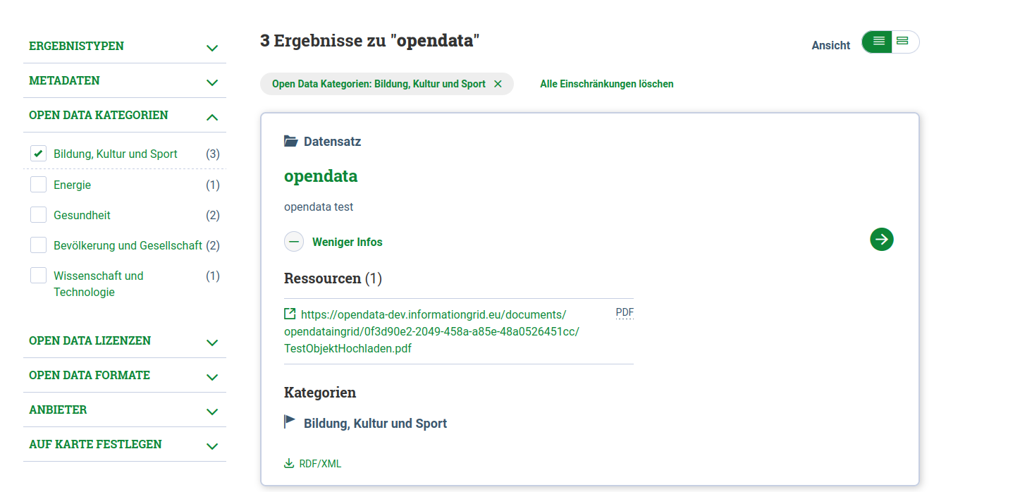 InGrid Portal: "Opendata Detailseite" InGrid Portal: "Opendata Detailseite"
