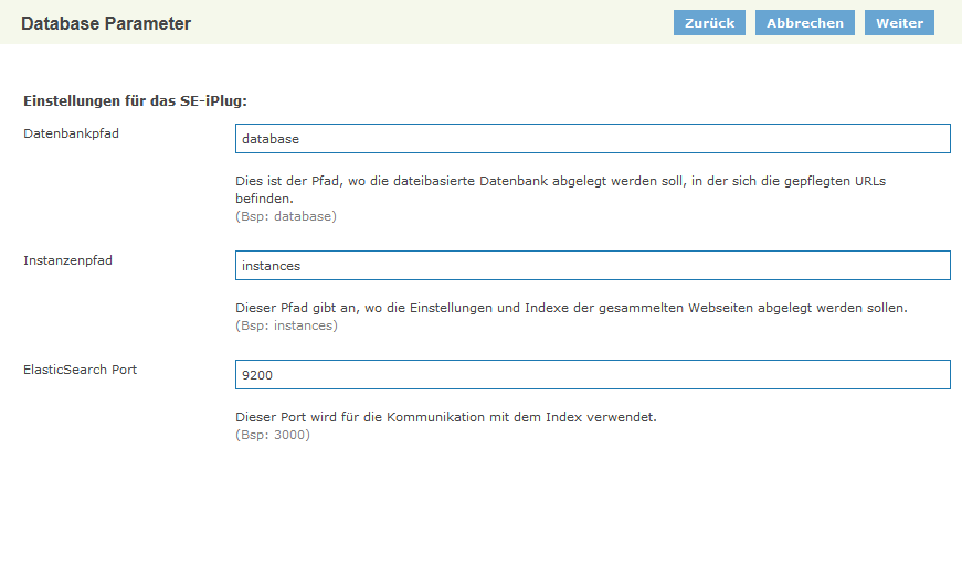 SE iPlug Einstellungen SE iPlug Einstellungen
