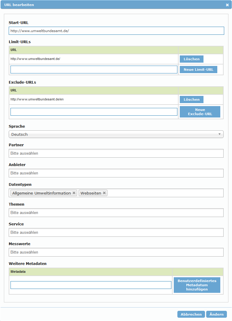SE iPlug URL Pflege - URL Raum editeren SE iPlug URL Pflege - URL Raum editeren