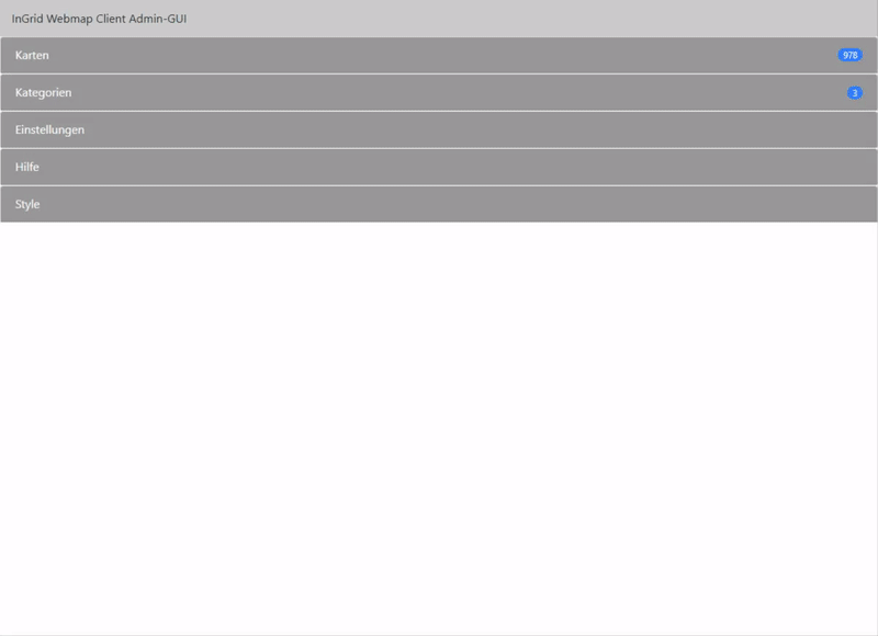 Webmap Client Admin Einstellungen Webmap Client Admin - Einstellungen