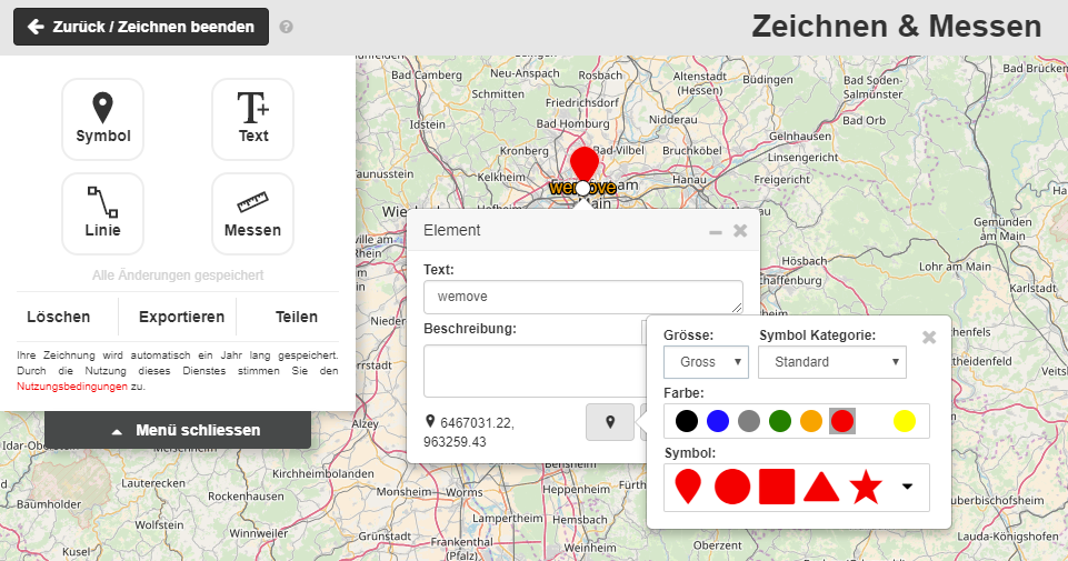 Webmap Client Zeichnen & Messen - Symbol Webmap Client - Zeichnen & Messen - Symbol