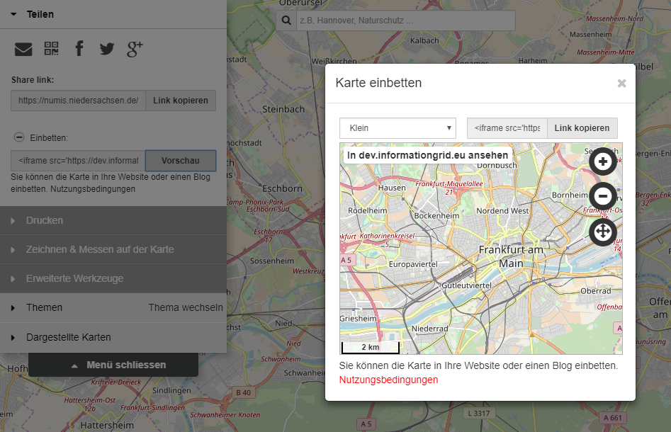 Webmap Client Einbetten Webmap Client - Einbetten